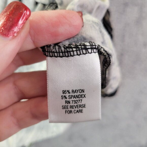 Dana Buchman Womens Top Large Black White Paisley Print Short Sleeve Top - Picture 7 of 9